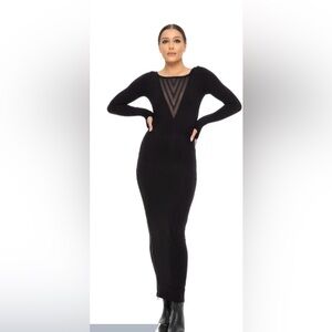 Five and Diamond - 5D x Stellar Dust Chevron Maxi Dress - bamboo - size medium